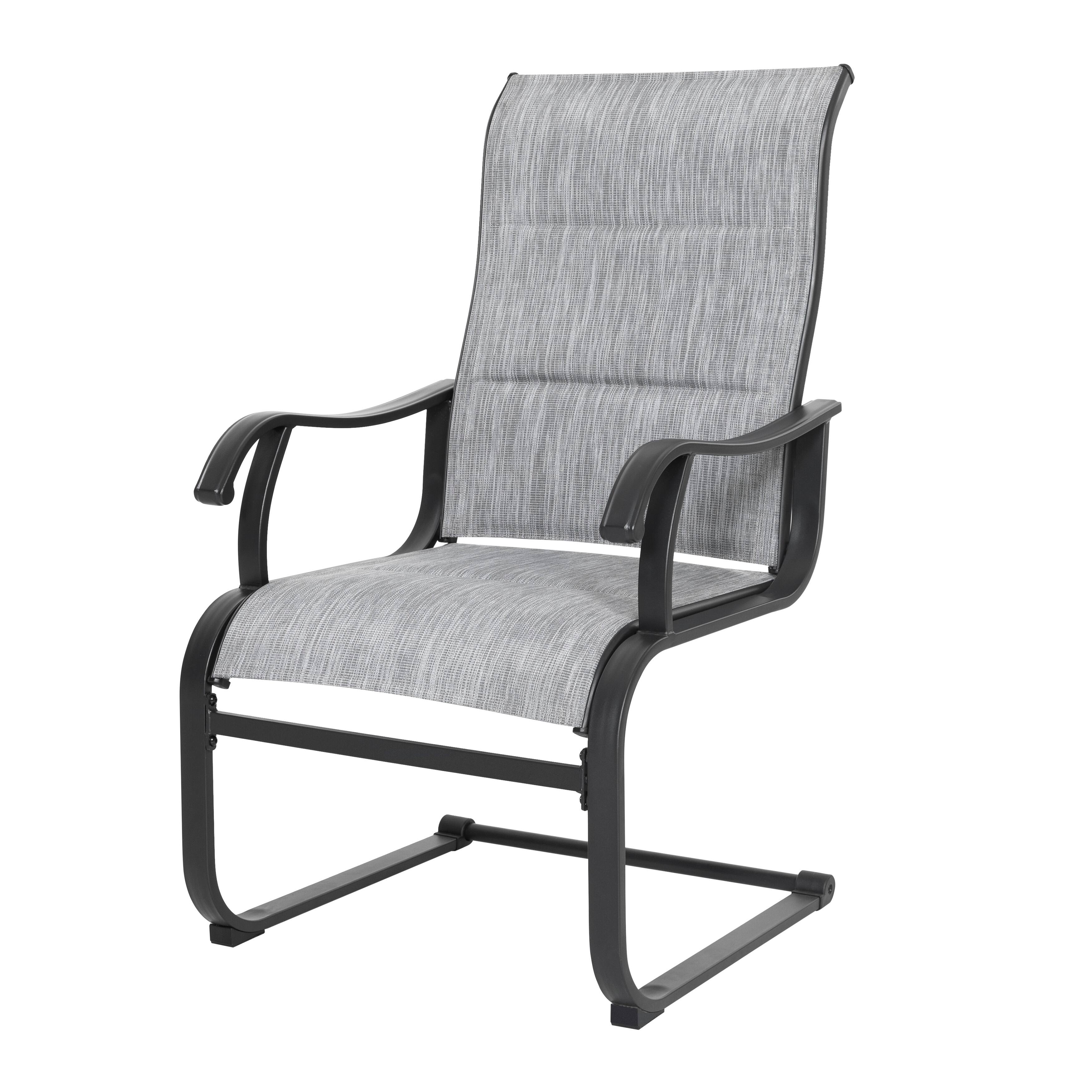 Alt View 6. Nuu Garden - Nuu Garden Outdoor Patio Chair Set of 2, All-Weather Textilene Mesh, Powder-Coated Iron Frame - Light Grey.