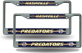 Rico Industries - Nashville Predators NHL Chrome Metal (Set of 2) Sparkly Glitter Bling Look License Plate Frame Set - Multi