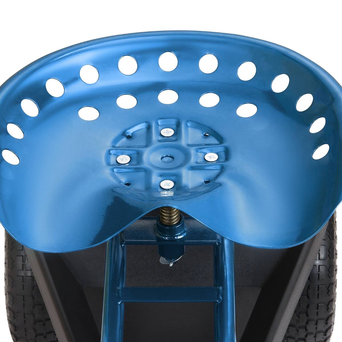 Alt View 1. Loheer - Loheer Blue Metal Garden Scooter Rolling Garden Cart with Wheels and 360 Degree Swivel Seat.