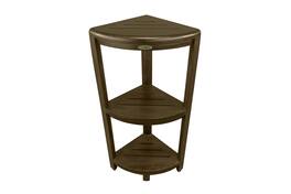 DecoTeak - DecoTeak® SnazzyCorner® 33" Teak Wood 3-Tier Corner Shelf Finish - Woodland Brown