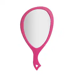 Zadro - Medium Teardrop Handheld Mirror with Curved Comfortable Handle - Made In USA - Bright Rose Pink