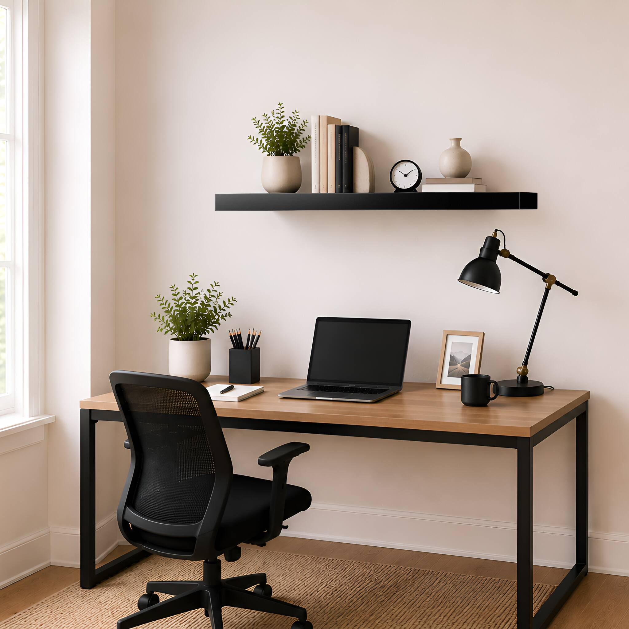 Alt View 5. Sorbus - 1 Pc (35"x9") Floating Wall Shelves, Black - Black.