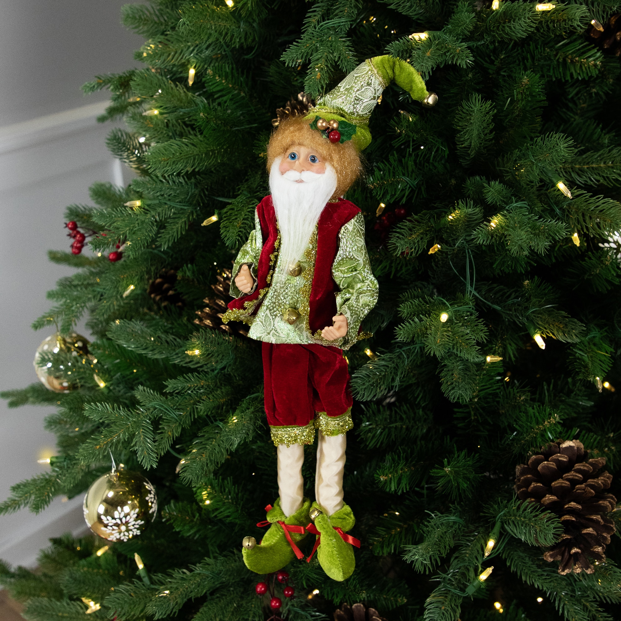 Northlight - Poseable Whimsical Elf Christmas Figurine - 18" - Red