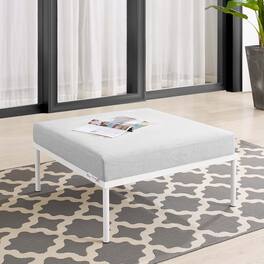 Harmony Sunbrella® Outdoor Patio Aluminum Ottoman by Modway - Gray