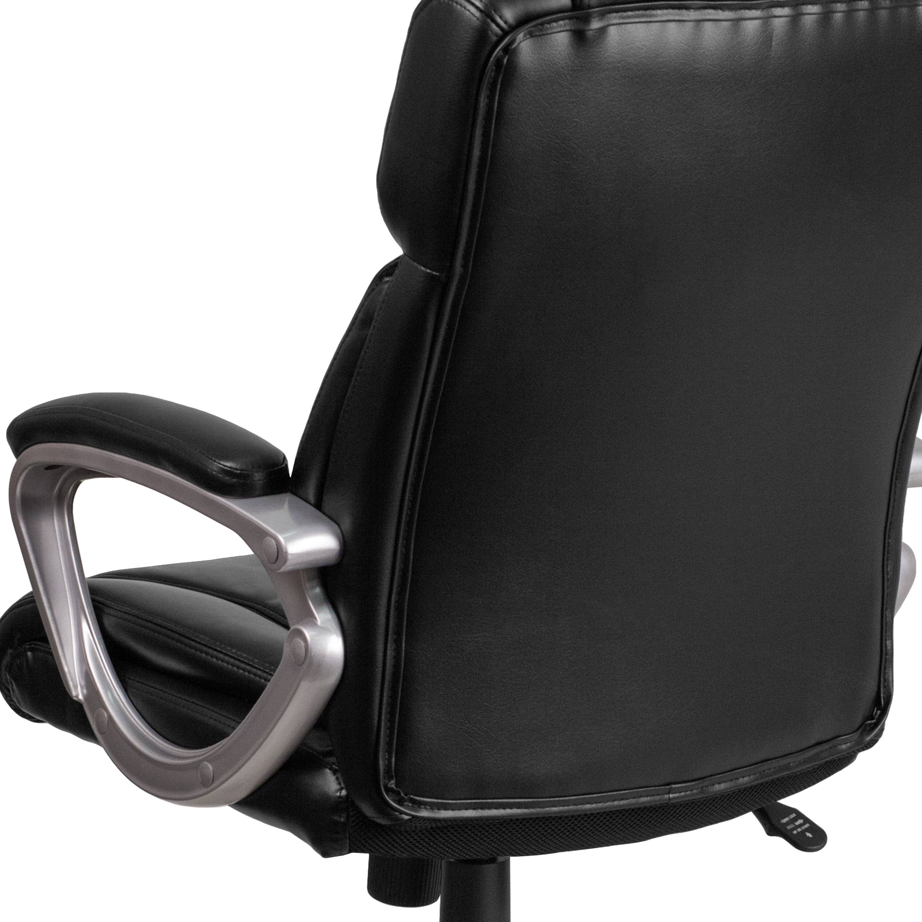 Alt View 8. Emma + Oliver - Mid-Back Faux Leather Executive Swivel Office Chair with Padded Arms - Black.