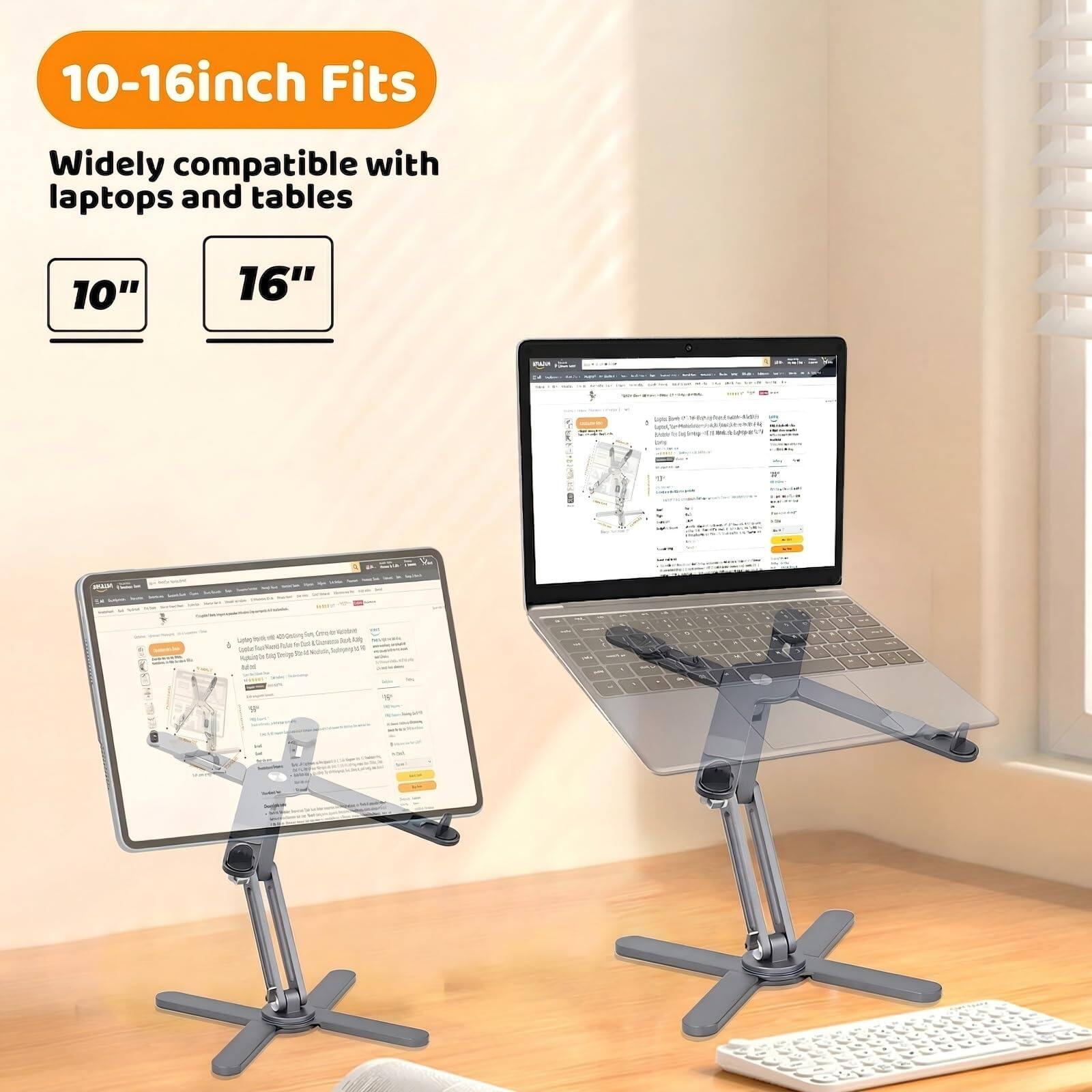 10-16inch Fits  
Widely compatible with laptops and tables  
10" 16"