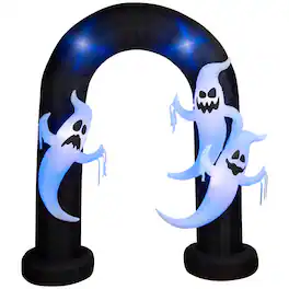 Gemmy - 9 ft. LED Prelit Archway Trio Ghost Inflatable - Multicolored