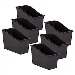 Teacher Created Resources - Black Plastic Book Bin, Pack of 6
