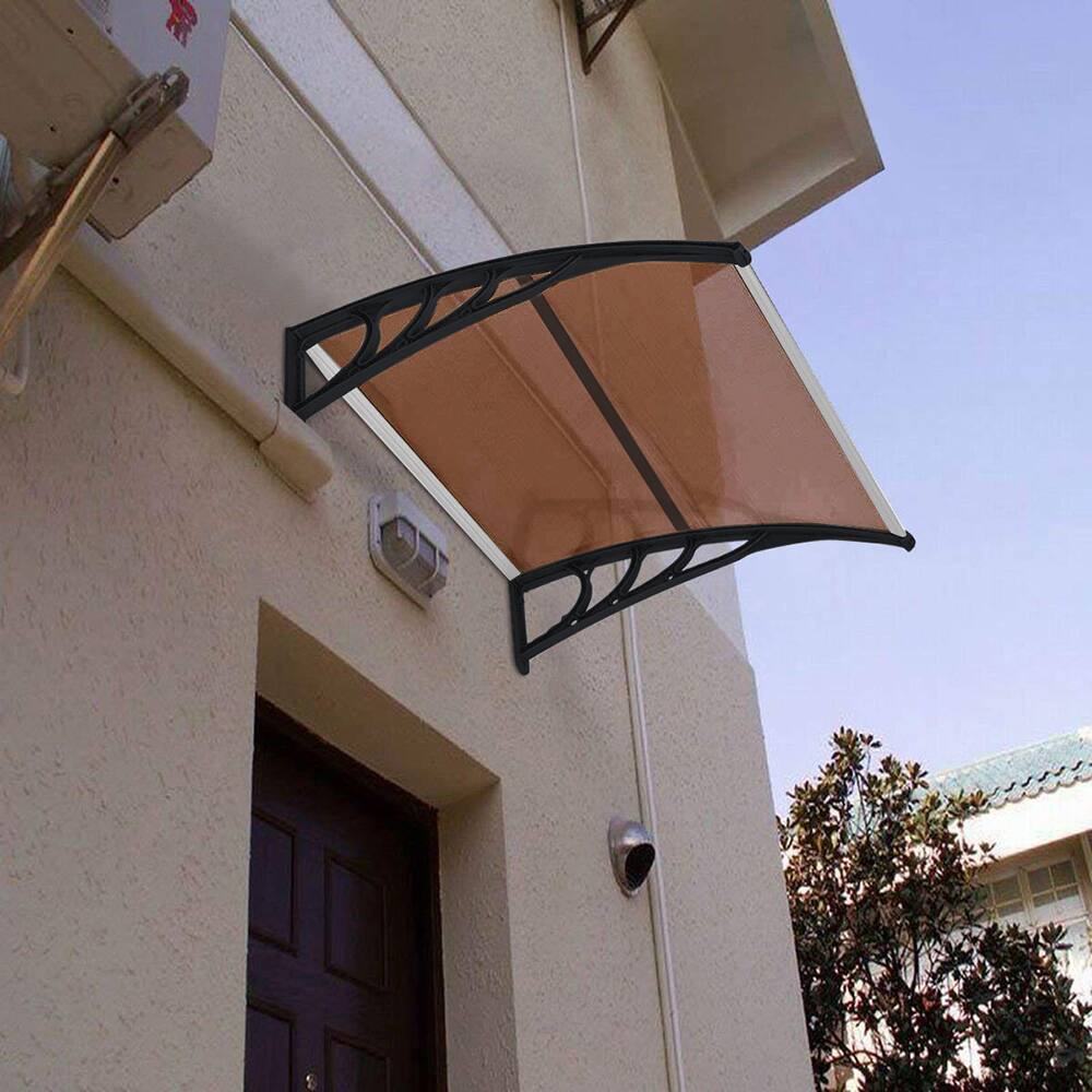 Angle. Winado - DIY 40"x 40" DIY Home Window Awning Door Canopy Polycarbonate Outdoor.
