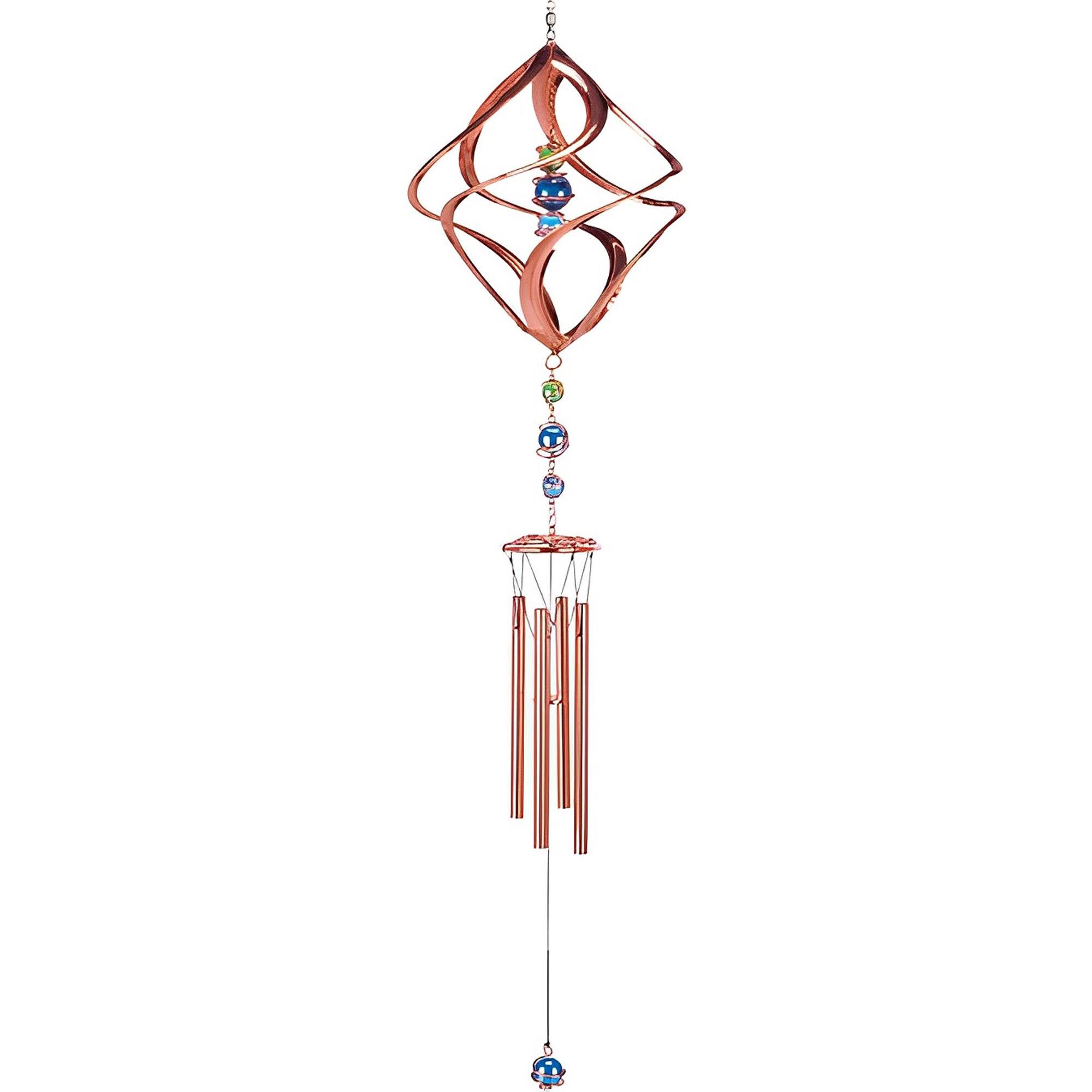 FC Design - 31" Long Spiral Wind Chime with Copper Gem Outdoor Patio or Garden Hanging Decoration