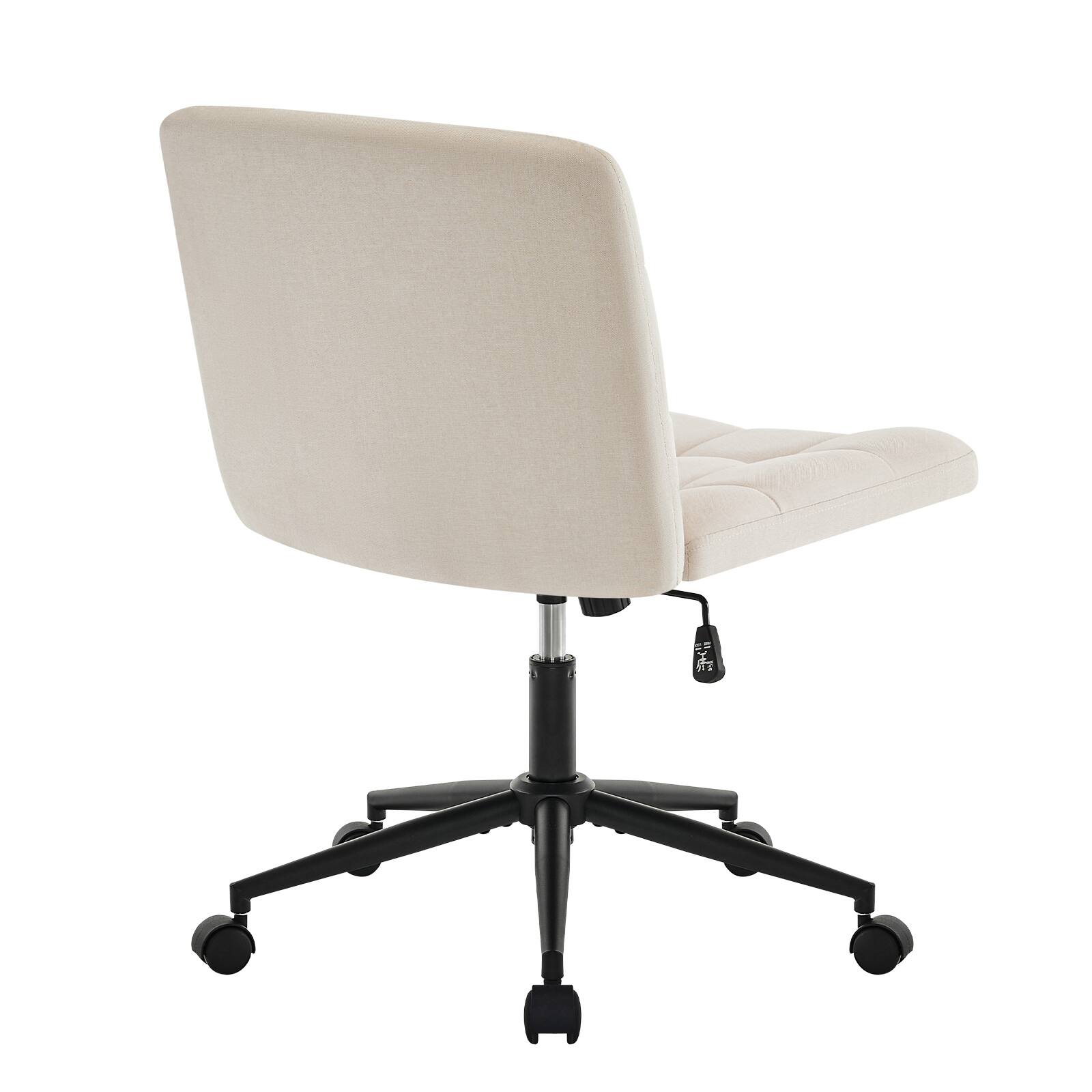 Alt View 4. Spaco - Spaco Executive Office Armless Ergonomic Chair, Adjustable Lumbar Support, Height and 360 Swivel,for Home Office Study - Beige.