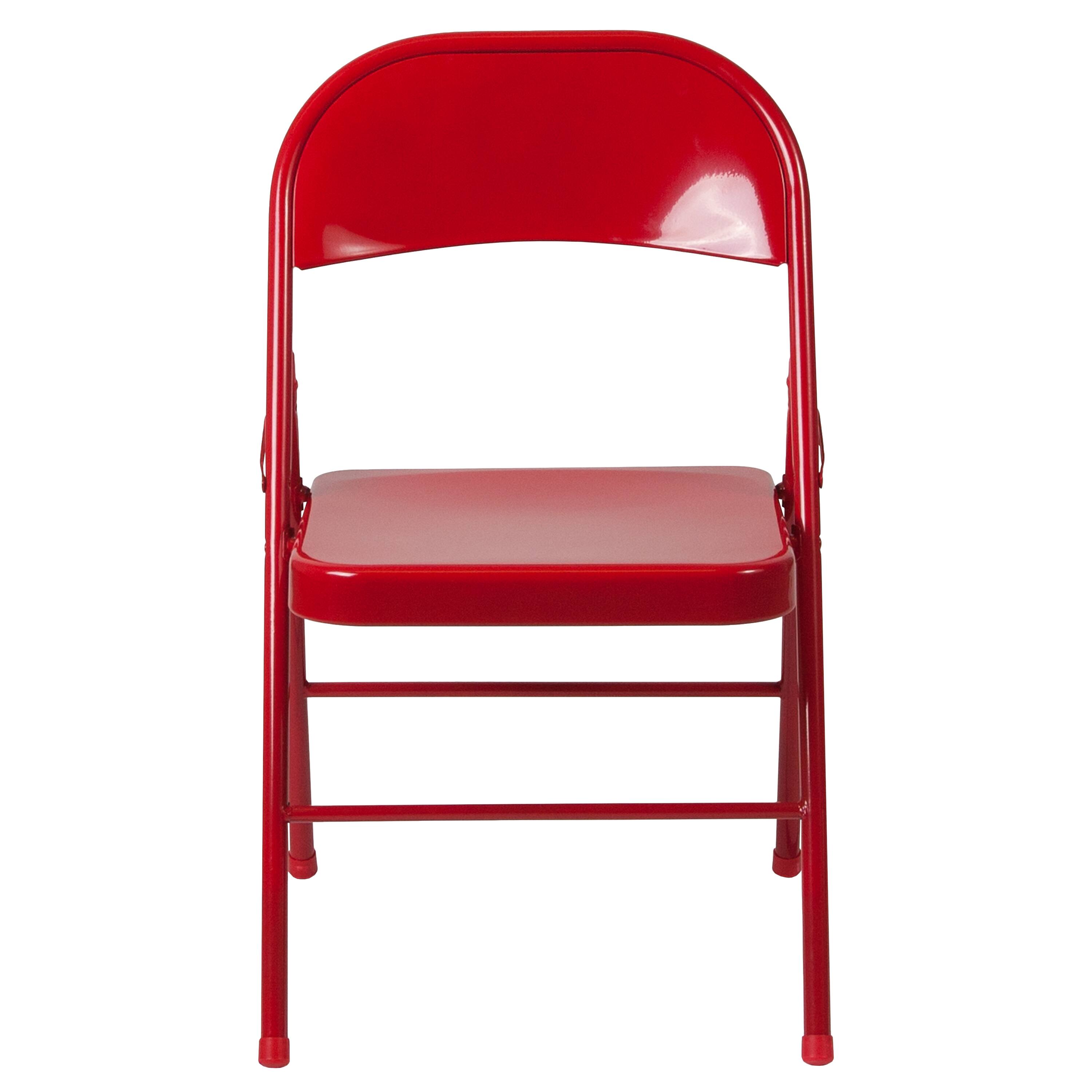 Alt View 8. Emma + Oliver - 2 Pack Home & Office Double Braced Party Events Steel Metal Folding Chair - Red.