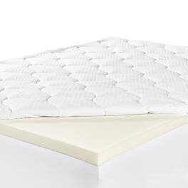 Serta - 4-inch Layered Luxury Memory Foam Mattress Topper California king - off-white