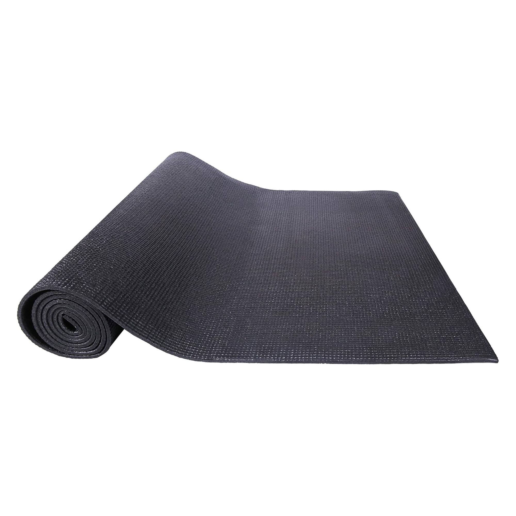 Alt View 8. Fitvids - Fitvids 1/4” High Density Thick Non Slip Workout Yoga Mat and Carry Strap, Black - Black.
