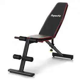 Costway - Adjustable Weight Bench for Full Body Strength Training Incline Decline Home Gym - Black
