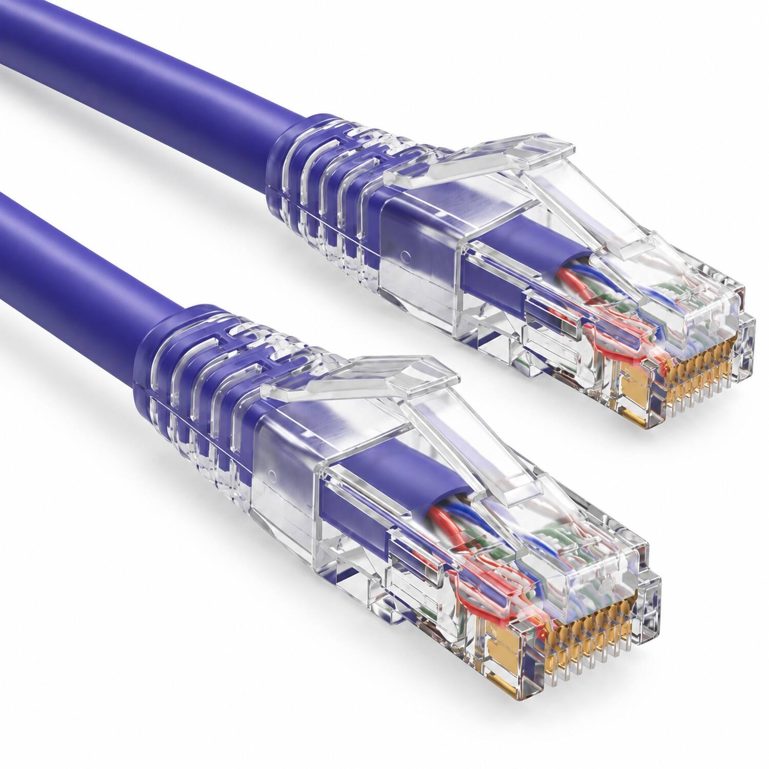 Angle. Sanoxy - Sanoxy 20ft Cat6 Ethernet Cable 550MHz UTP Patch Cord with Clear Snagless Boot, Purple - Purple.