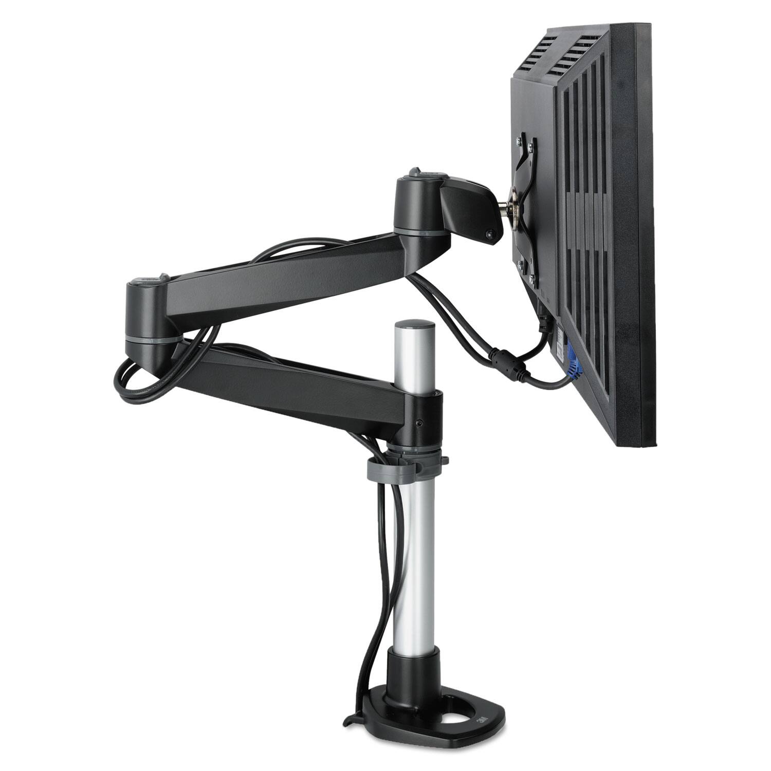 Alt View 3. 3M - MA140MB 4-1/2 in. x 19-1/2 in. 30-lb. Capacity Dual-Swivel Monitor Arm/Gray - Black/Gray.