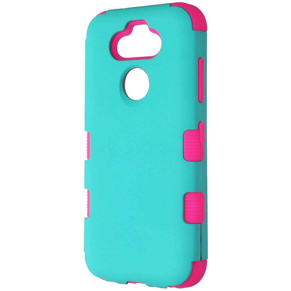 Front. Mybat - MyBat Tuff Series Dual Layer Case for LG K31 / Aristo 5 / Fortune 3 - Teal/Pink - Multicolor.