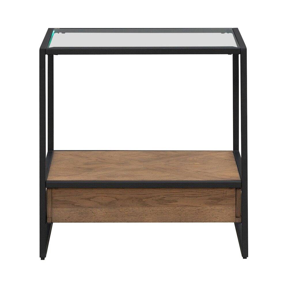 Alt View 1. Liberty Furniture Industries - Bedford Drawer End Table for Living Room - Weathered Oak - Weathered Oak.