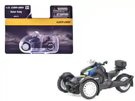 Can-Am Ryker Rally 3-Wheel Motorcycle Galactic 1/32 Diecast Model by BRP Models - Blue and Black