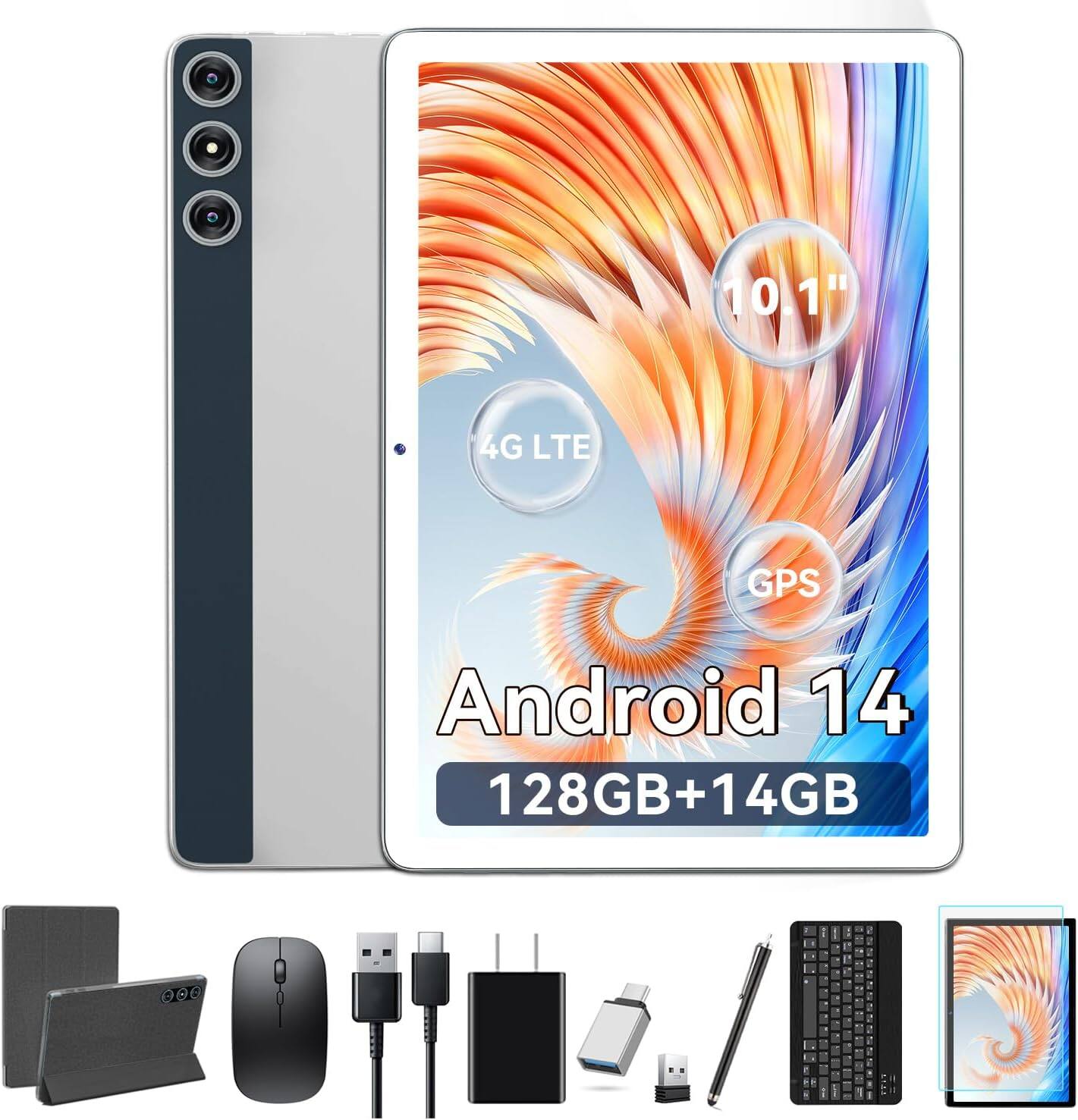 10.1"  
4G LTE GPS Android 14  
128GB+14GB
