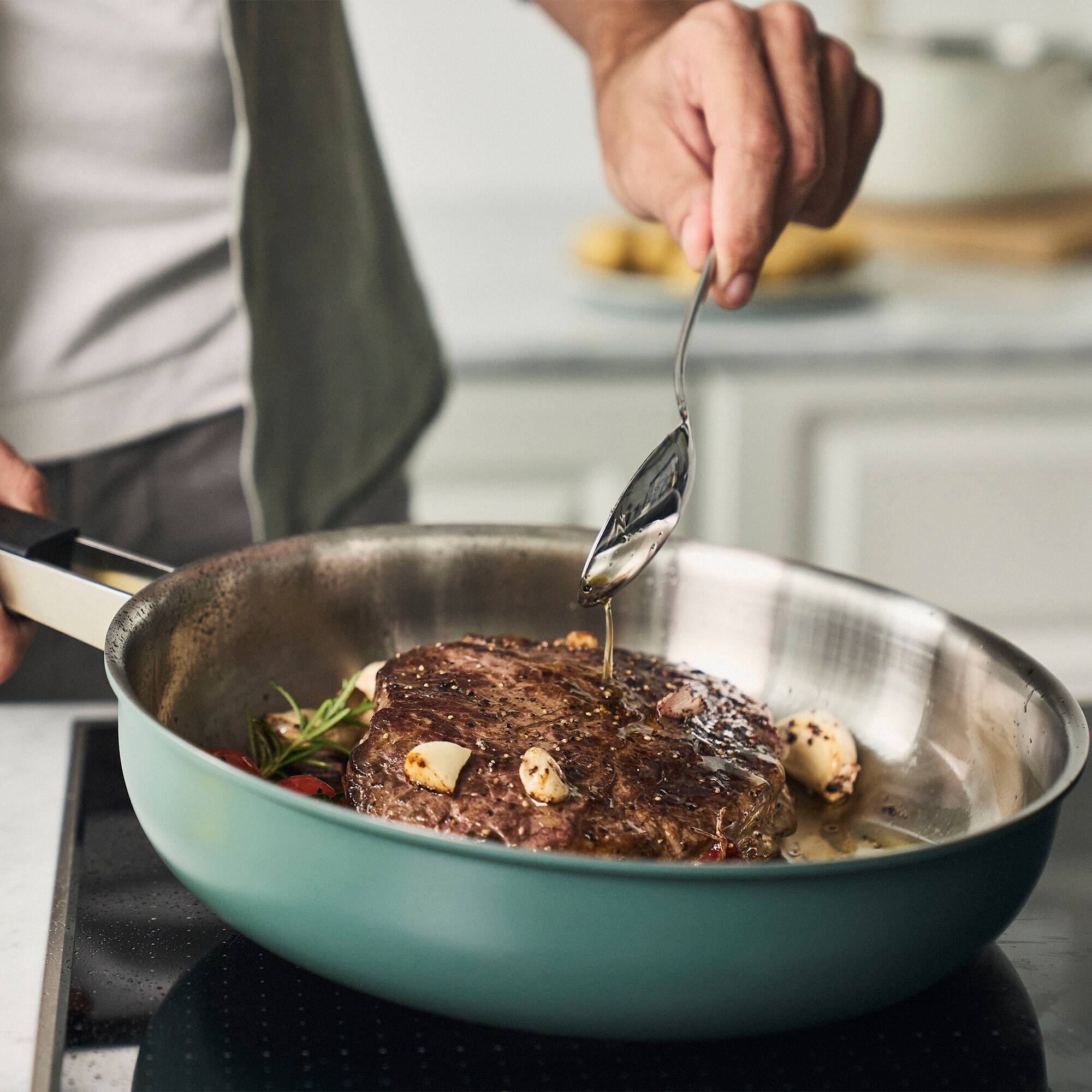 Alt View 1. ZWILLING - ZWILLING Pure 11-inch Stainless Steel Fry Pan, Green - Green.