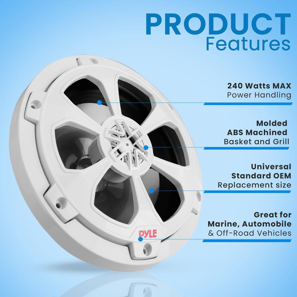 PRODUCT Features

- 240 Watts MAX Power Handling
- Molded ABS Machined Basket and Grill
- Universal Standard OEM Replacement size
- Great for Marine, Automobile & Off-Road Vehicles