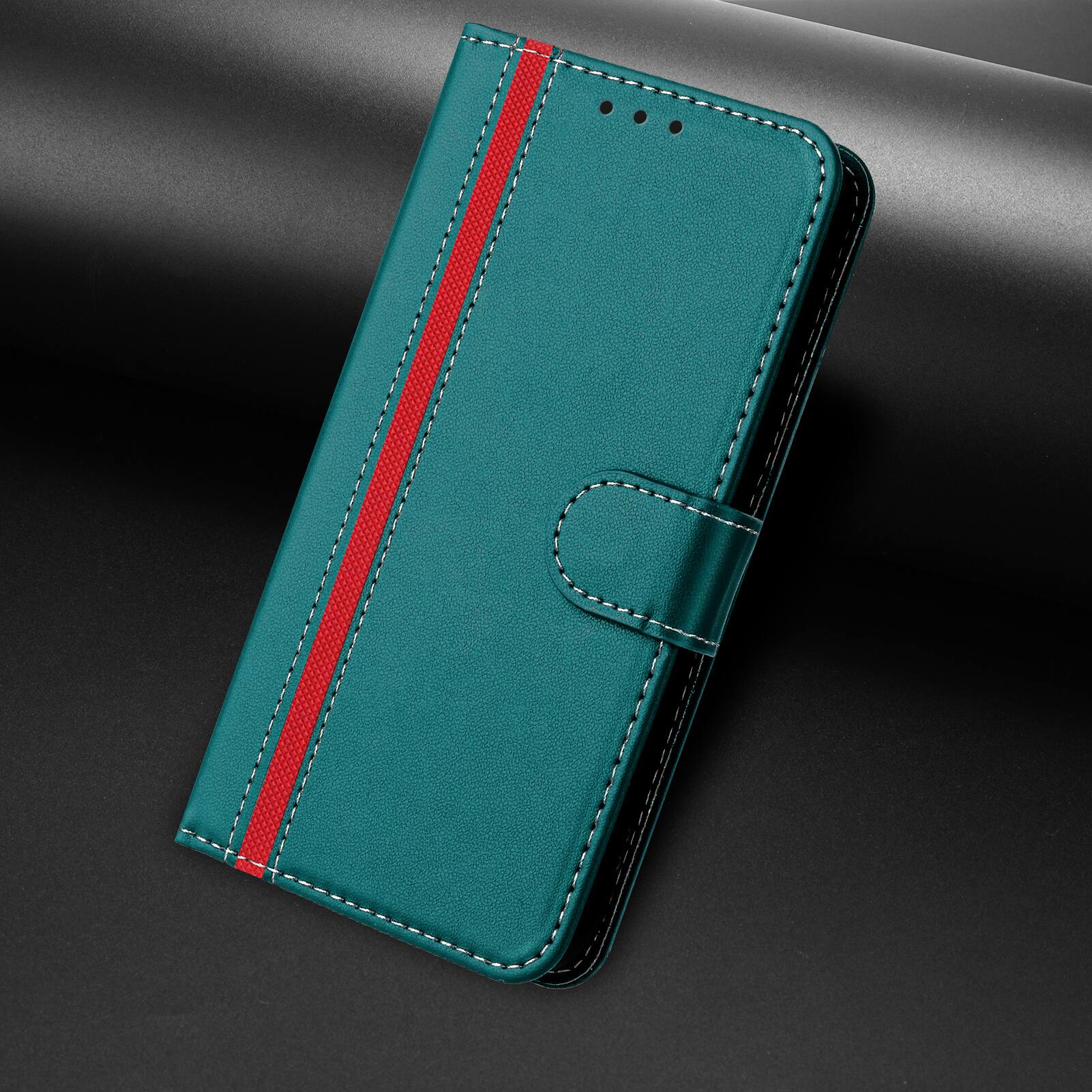 Alt View 3. Dteck - Slim Card Holder Case for Google Pixel 10 Pro XL,PU Leather Magnetic Closure Shockproof TPU Inner Flip Wallet Cover - Green.