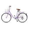 Front. Winado - Foldable Cruiser Bike 7-Speed Cruiser Bike 26Inch Women Bicycle with Ergonomic Upright Frame,Effortless 7-Speed Shifting - PURPLE.