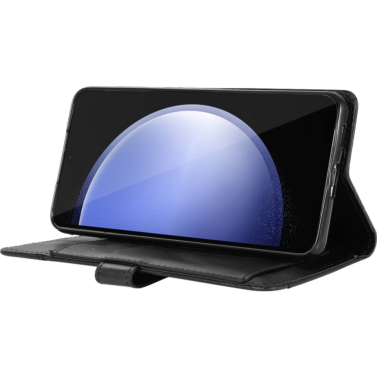 Alt View 15. SaharaCase - Leather Folio Wallet Case for Samsung Galaxy S23 FE - Black.