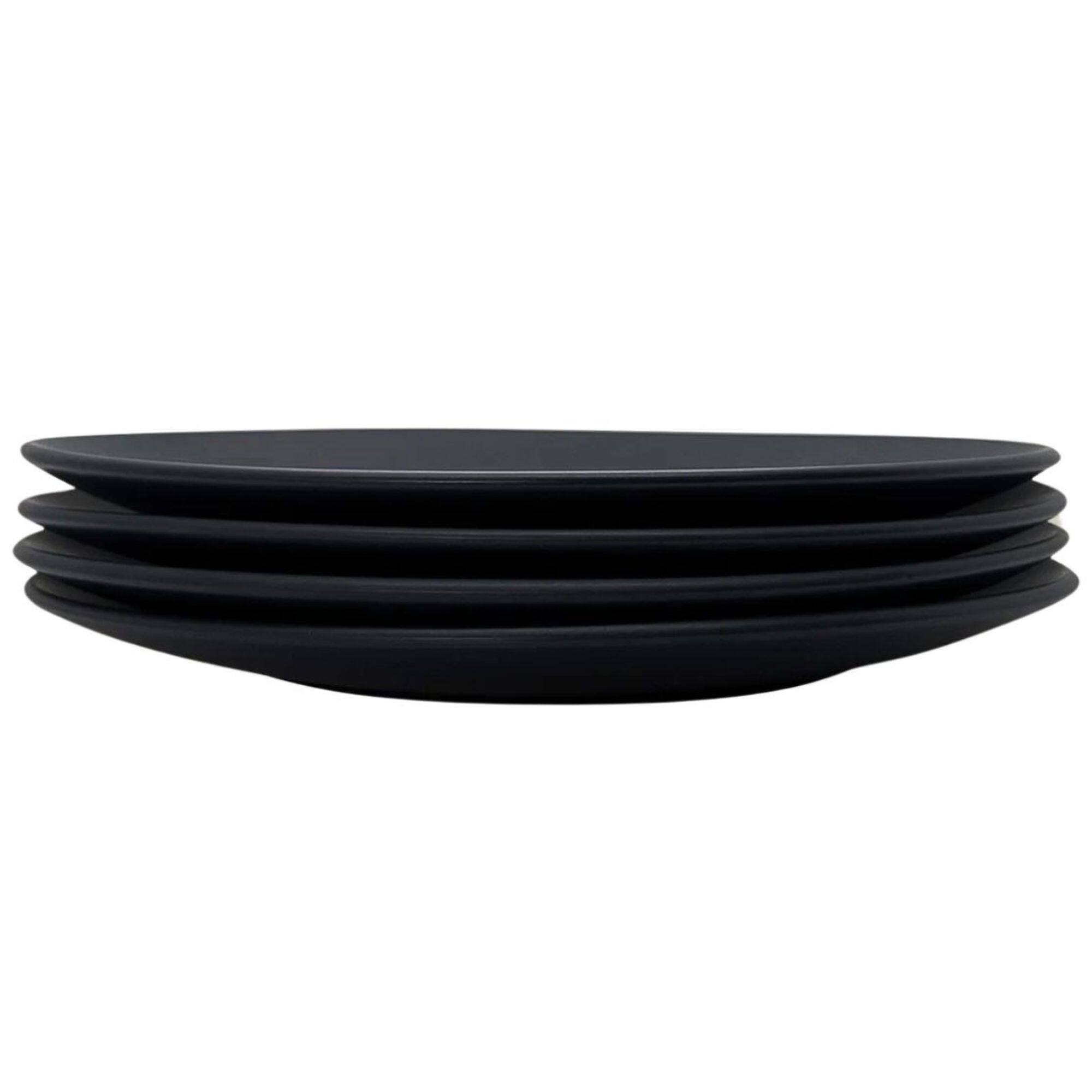 Front. Zulay Kitchen - Zulay Kitchen Contour Dinner Plate - Set of 4 - Slate.