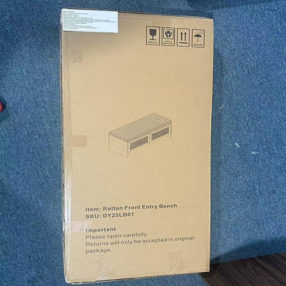 - Thinse
- HANDLE FRAGILE WITH CARE
- KEEP DRY
- Front Entry Bench
- Item: Rattan
- SKU: DY25LB01
- Important
- Please open carefully.
- Returns will only be accepted in original package.