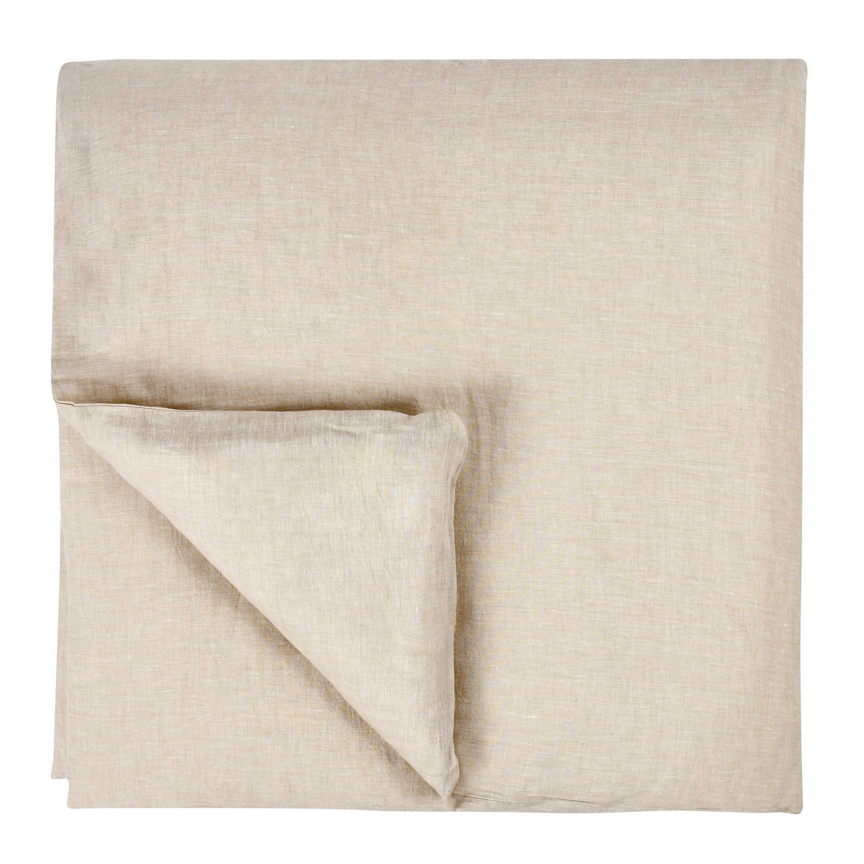 Left. Manhattan Lane - Savi King Size Duvet Cover, Hand Stitched,  Cotton Linen and Cashmere - Beige.