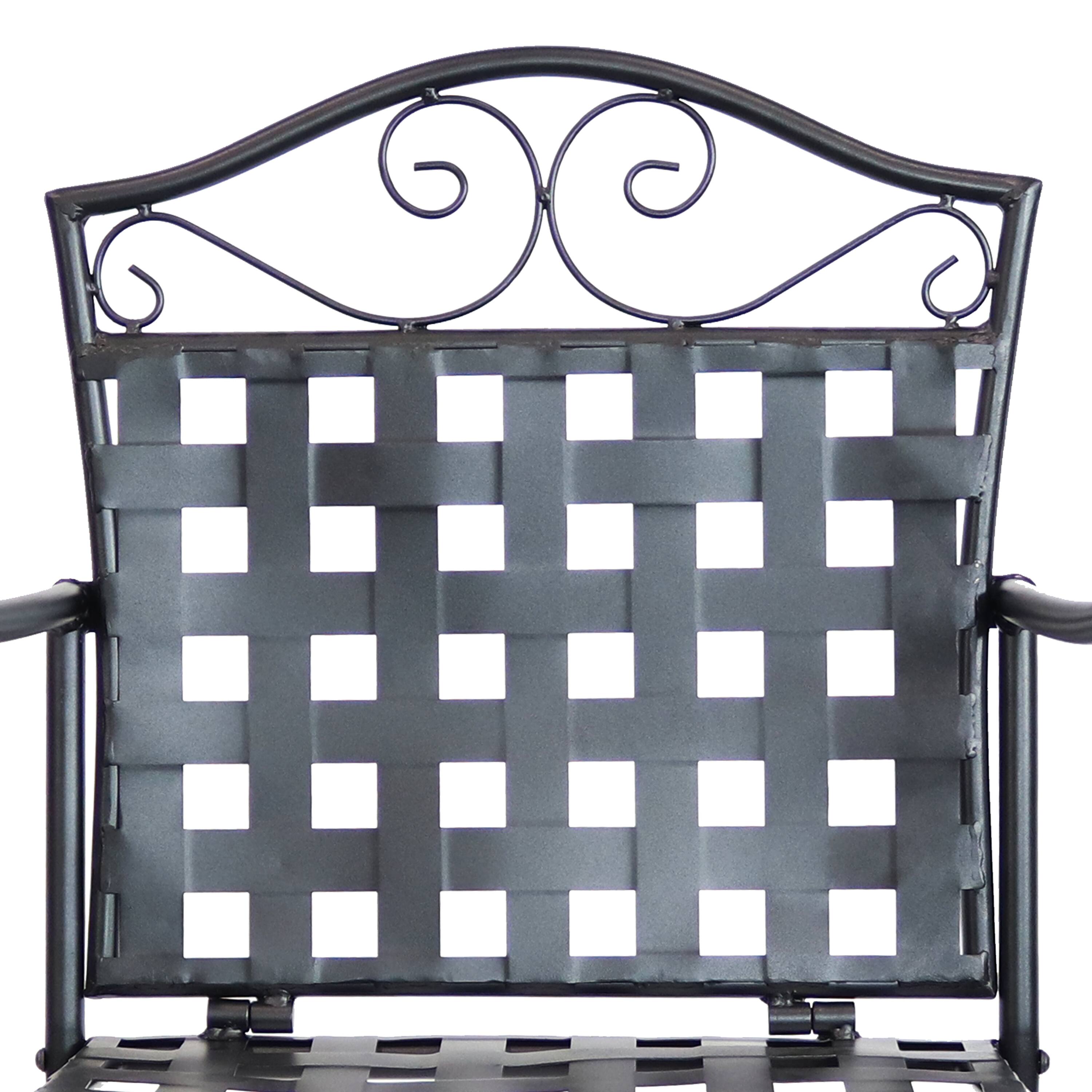 Alt View 4. Sunnydaze - Scrolling Wrought Iron Patio Bar-Height Table and Chairs - Black.