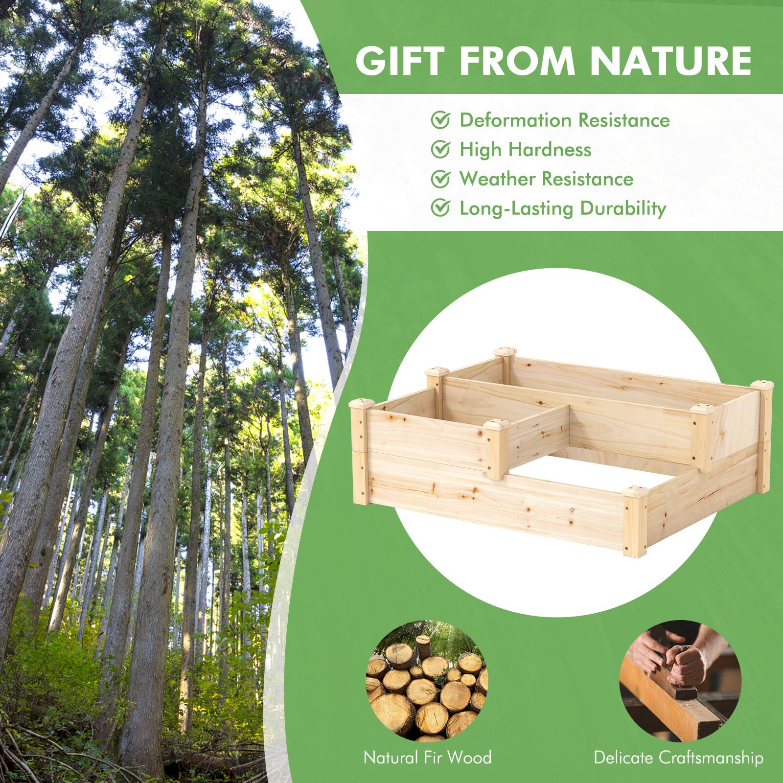 GIFT FROM NATURE

- Deformation Resistance
- High Hardness
- Weather Resistance
- Long-Lasting Durability

Natural Fir Wood

Delicate Craftsmanship