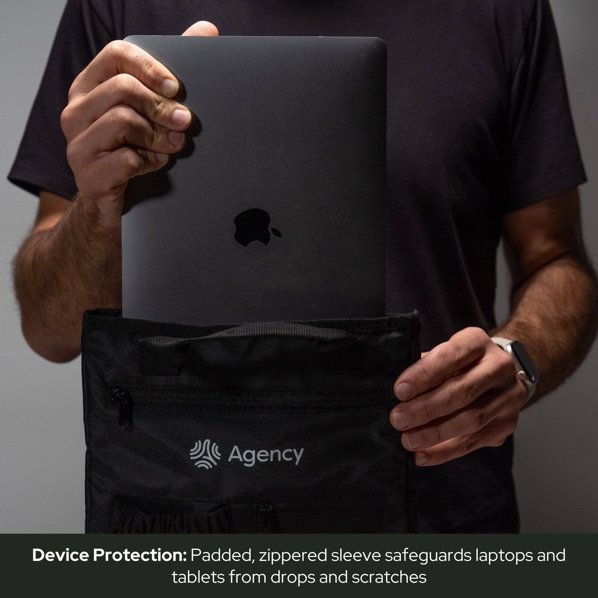 Device Protection: Padded, zippered sleeve safeguards laptops and tablets from drops and scratches

Agency