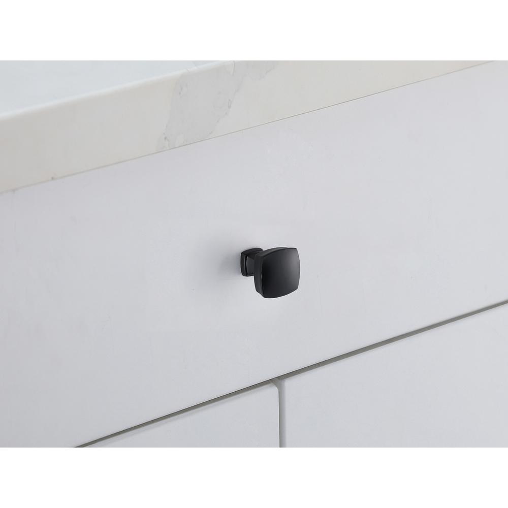 Alt View 1. Elegant Decor - Irvin 1.3" Matte Black Square Knob Multipack (Set of 10) - Matte Black.