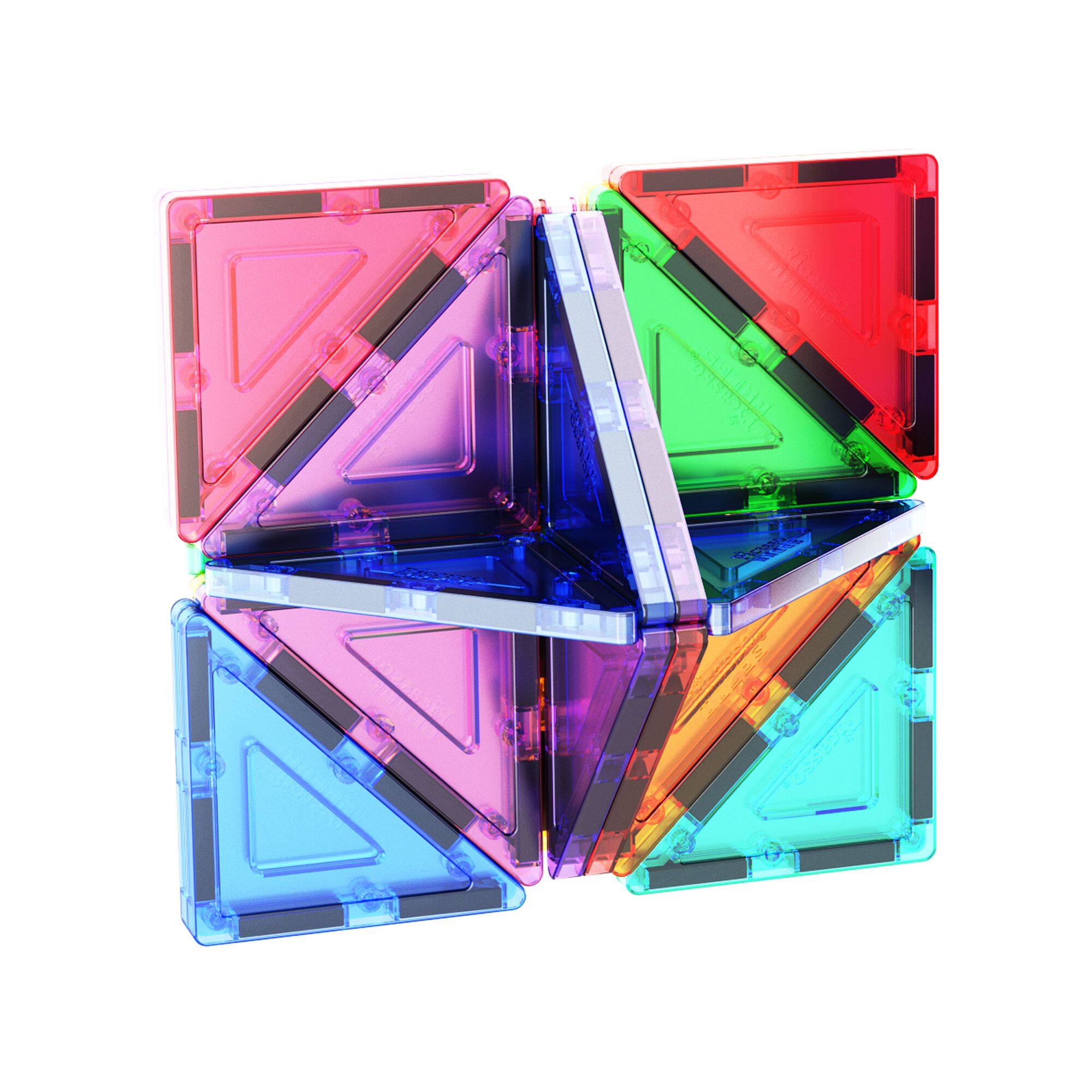 Alt View 3. PicassoTiles - PicassoTiles 12 PC Magnetic Tiles, Magnetic Building Blocks for Kids, Magnet for Kids 3+.