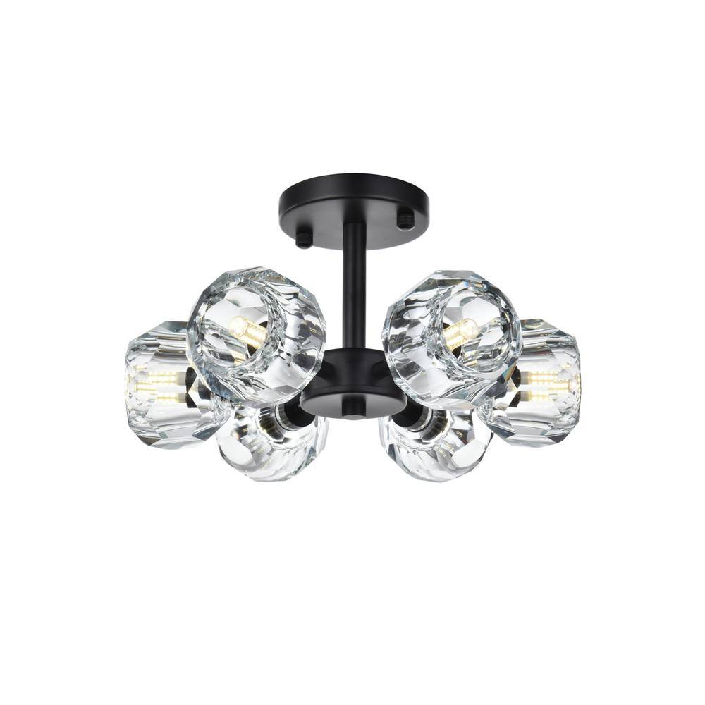 Alt View 6. Elegant Lighting - Eren 14 inch Flush Mount in Black - Black.