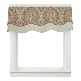 RLF Home - 100% Cotton Prague Trimmed Glory Lined Window Valance 50" x 17" - Mauve