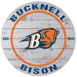 Jardine - Bucknell Bison 20'' x 20'' Indoor/Outdoor Weathered Circle Sign - White
