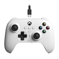 8BitDo - Ultimate Wired Controller for Windows with Hall Effect Joysticks - White - Front_Zoom