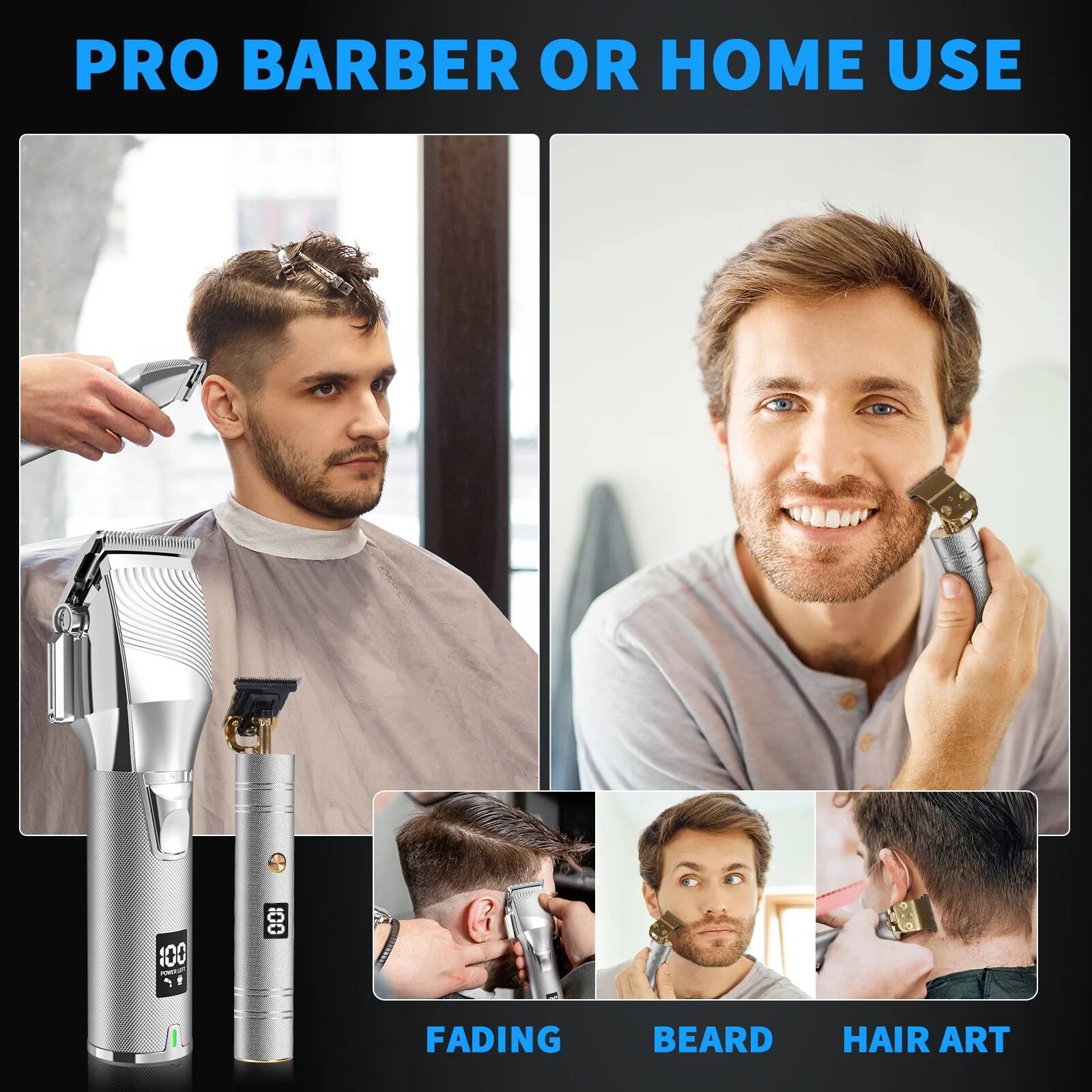 PRO BARBER OR HOME USE

FADING BEARD HAIR ART