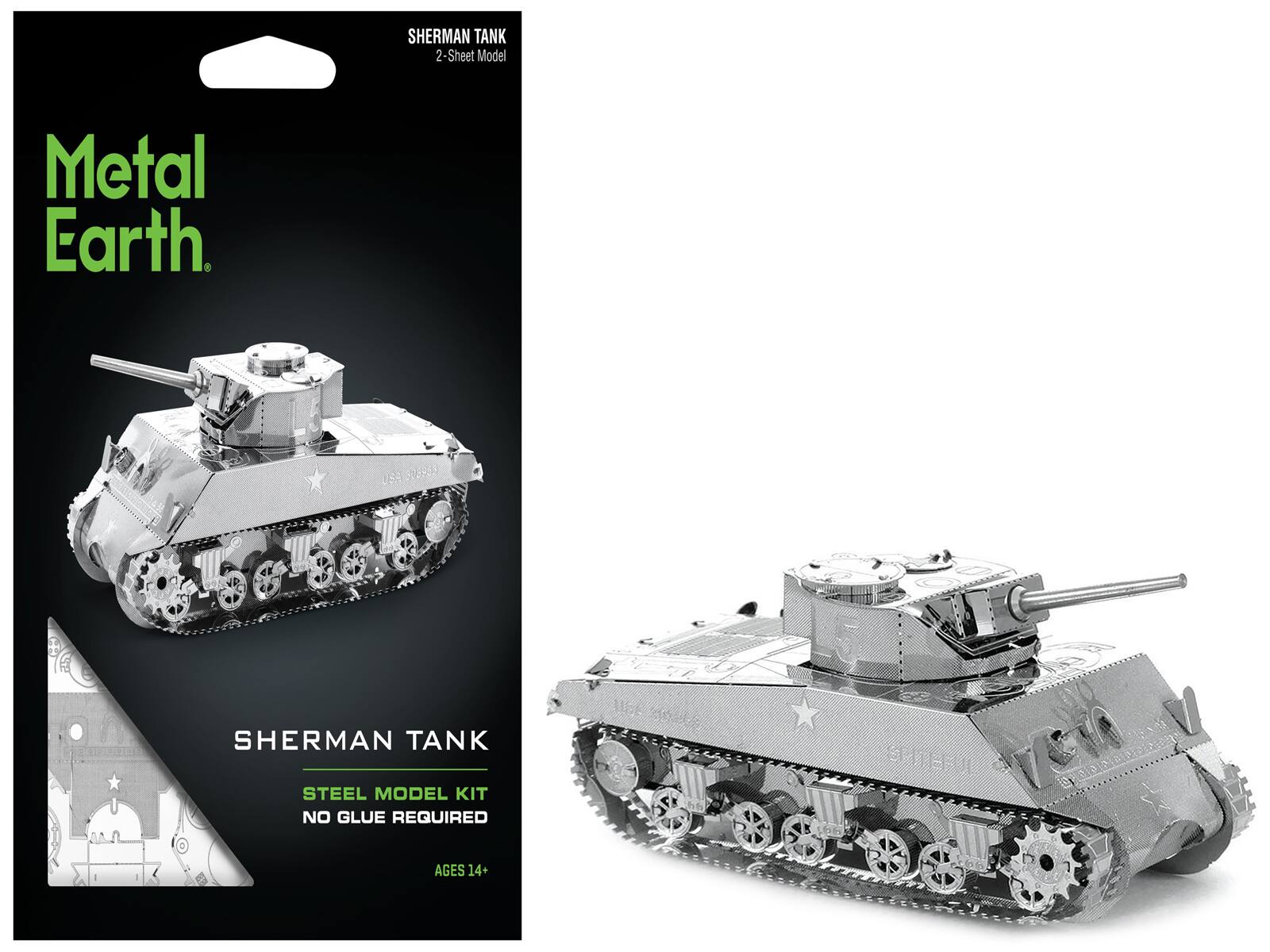 Model Kit American Sherman Tank (Moderate Difficulty) Steel Model by ...