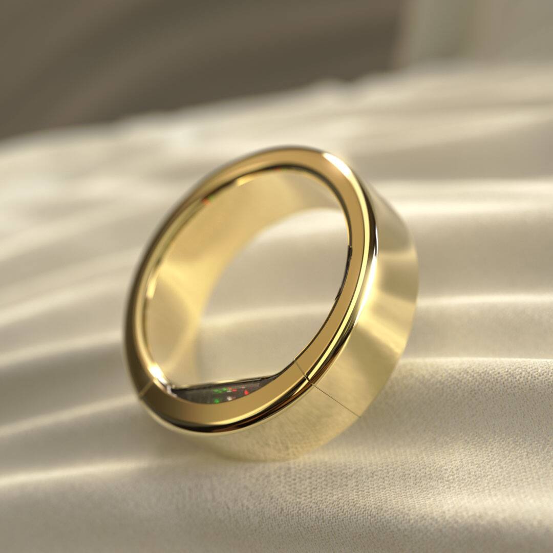 Alt View 8. Ultrahuman - Ring PRO - Smart Ring - Size Before You Buy with Ring PRO Sizing Kit - No Subscription Needed - Size 12 - Bionic Gold.
