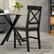 Alt View 7. Homcom - Modern Farmhouse Dining Chairs Set of 2, Wooden Kitchen Chairs with Cross Back for Dining Room - Black.