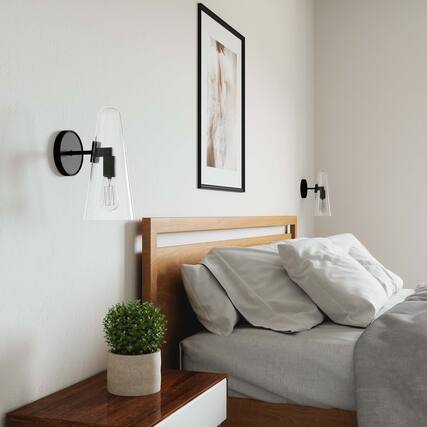 Front. Modway - Beacon 1-Light Wall Sconce by Modway - Clear Black.