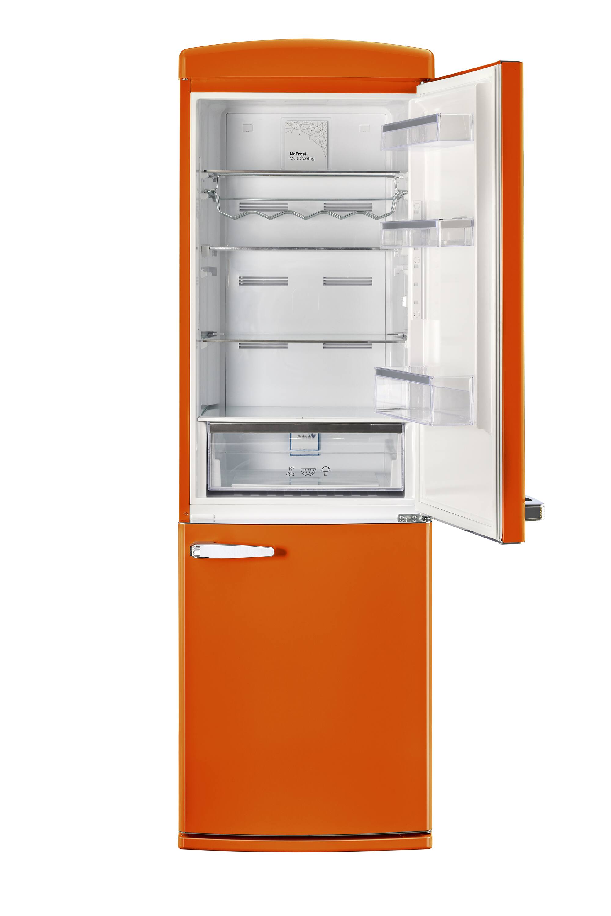 Alt View 3. Unique Appliances - Classic Retro 23.8 in 11.7 cu. ft. Frost Free Retro Bottom Freezer Refrigerator ENERGY STAR - Orange Creamsicle.