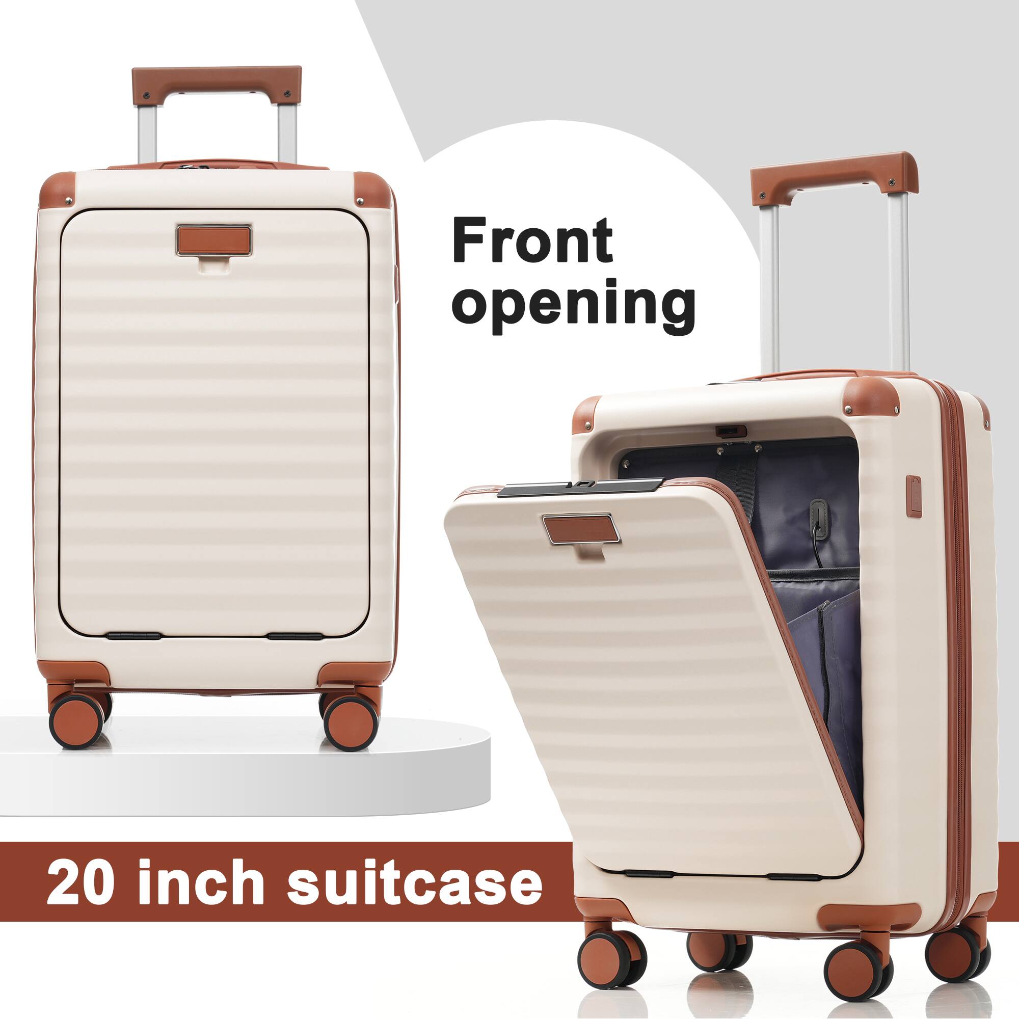 Front opening  
20 inch suitcase