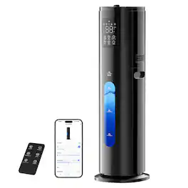 Teendow - 10L Ultrasonic Humidifier, 600 sq.ft, 85H Max Runtime,for Bedroom or dormitory with App & Remote Control, 4 Mist Levels - Black
